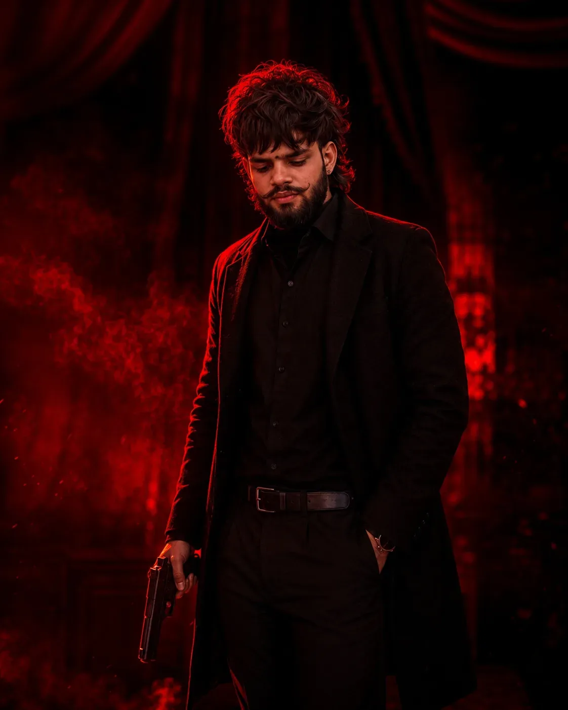 Toxic In Dark Red Mood AI Photo Prompt preview example result