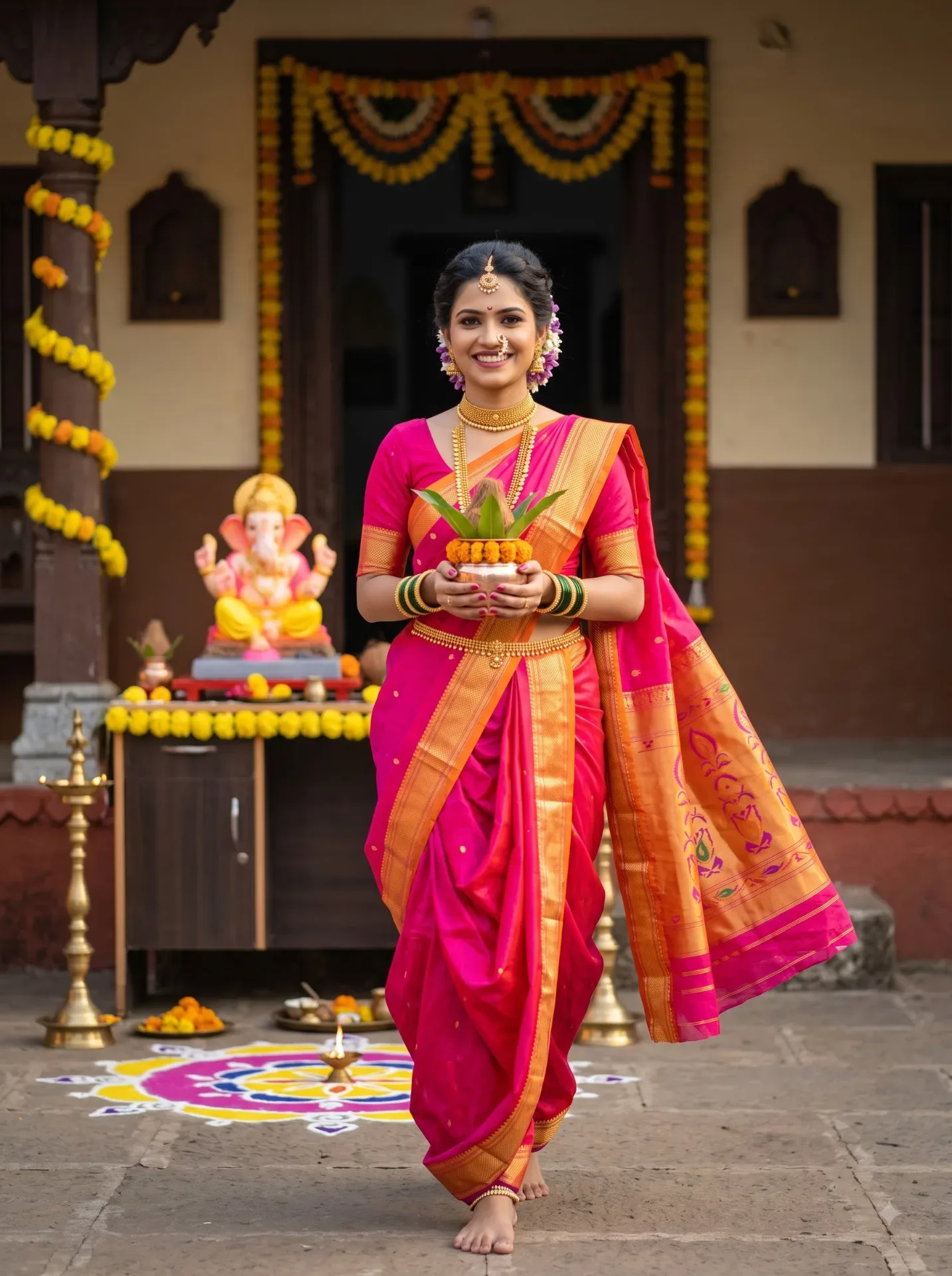 Traditional Indian Saree AI Photo Prompt Edition 11 preview example result