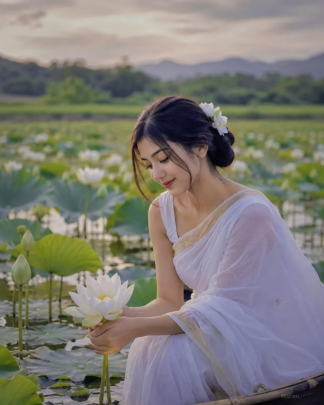 Traditional Indian Saree AI Photo Prompt preview example result