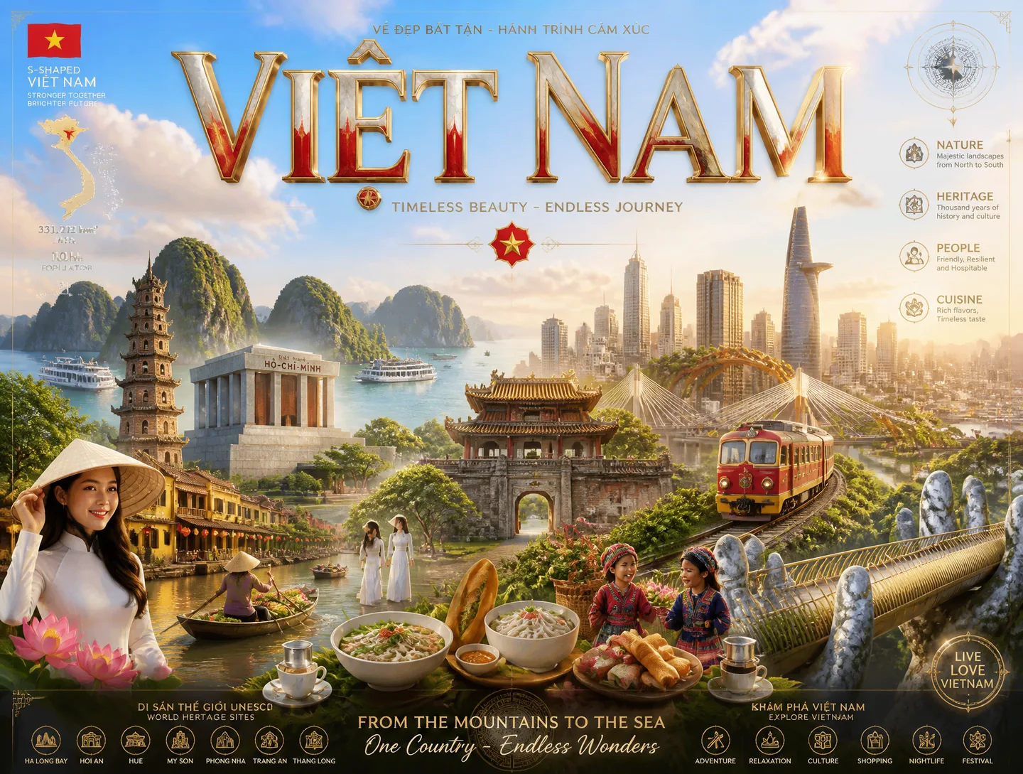 Ultra-Premium 3D Travel Poster For Viet Nam AI Photo Prompt generated preview