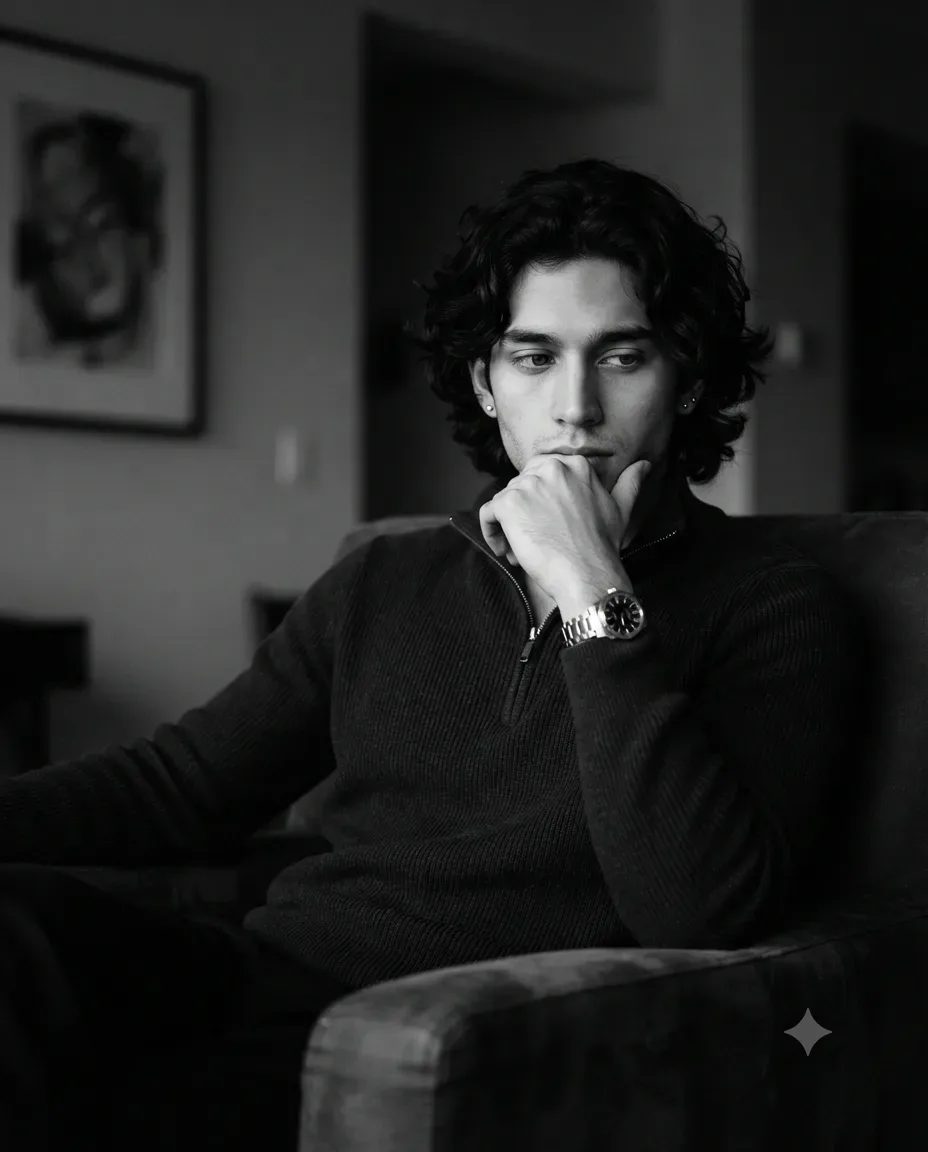 Ultra Realistic Black And White Cinematic Portrait AI Photo Prompt preview example result