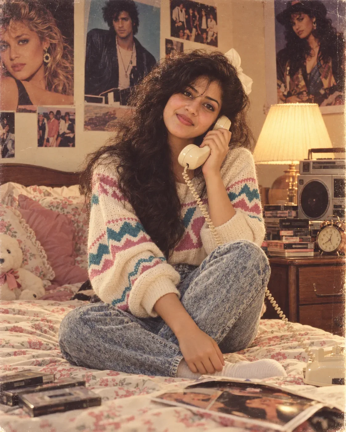 Ultra Realistic Cinematic 1980s Western Fashion Portrait AI Photo Prompt preview example result