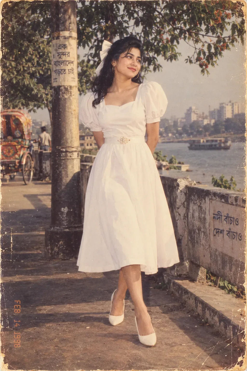 Ultra Realistic Cinematic 1990s Bangladeshi Cinematic Portrait Of A Young Girl AI Photo Prompt preview example result