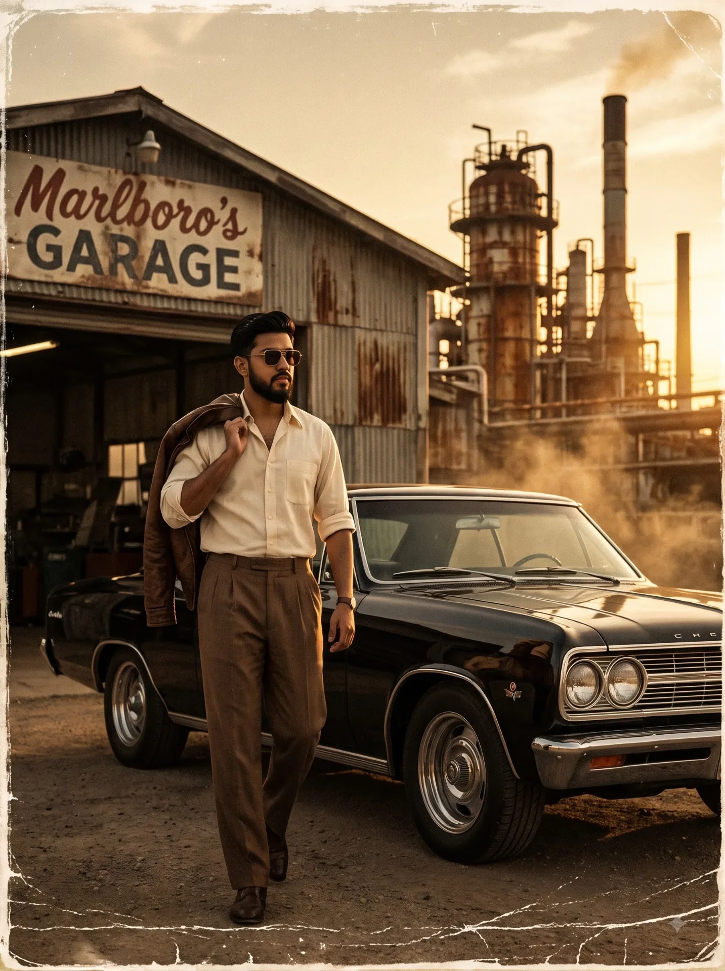 Ultra-realistic cinematic 2:3 vintage automotive portrait preview example result
