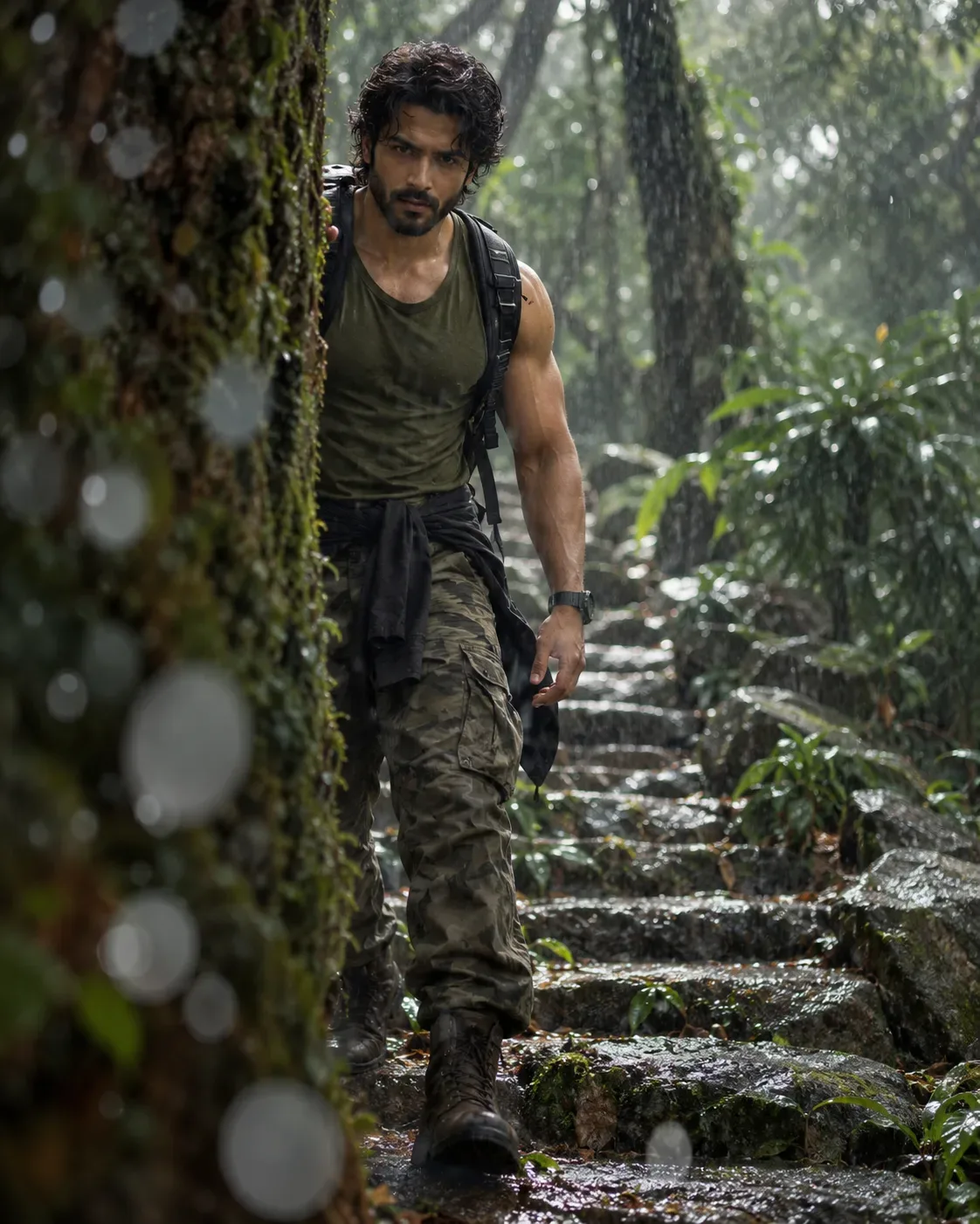 Ultra Realistic Cinematic Forest Traveller Portrait AI Photo Prompt preview example result