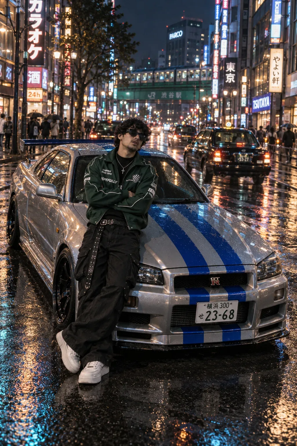 Ultra Realistic Cinematic Late Night Street Portrait AI Photo Prompt preview example result