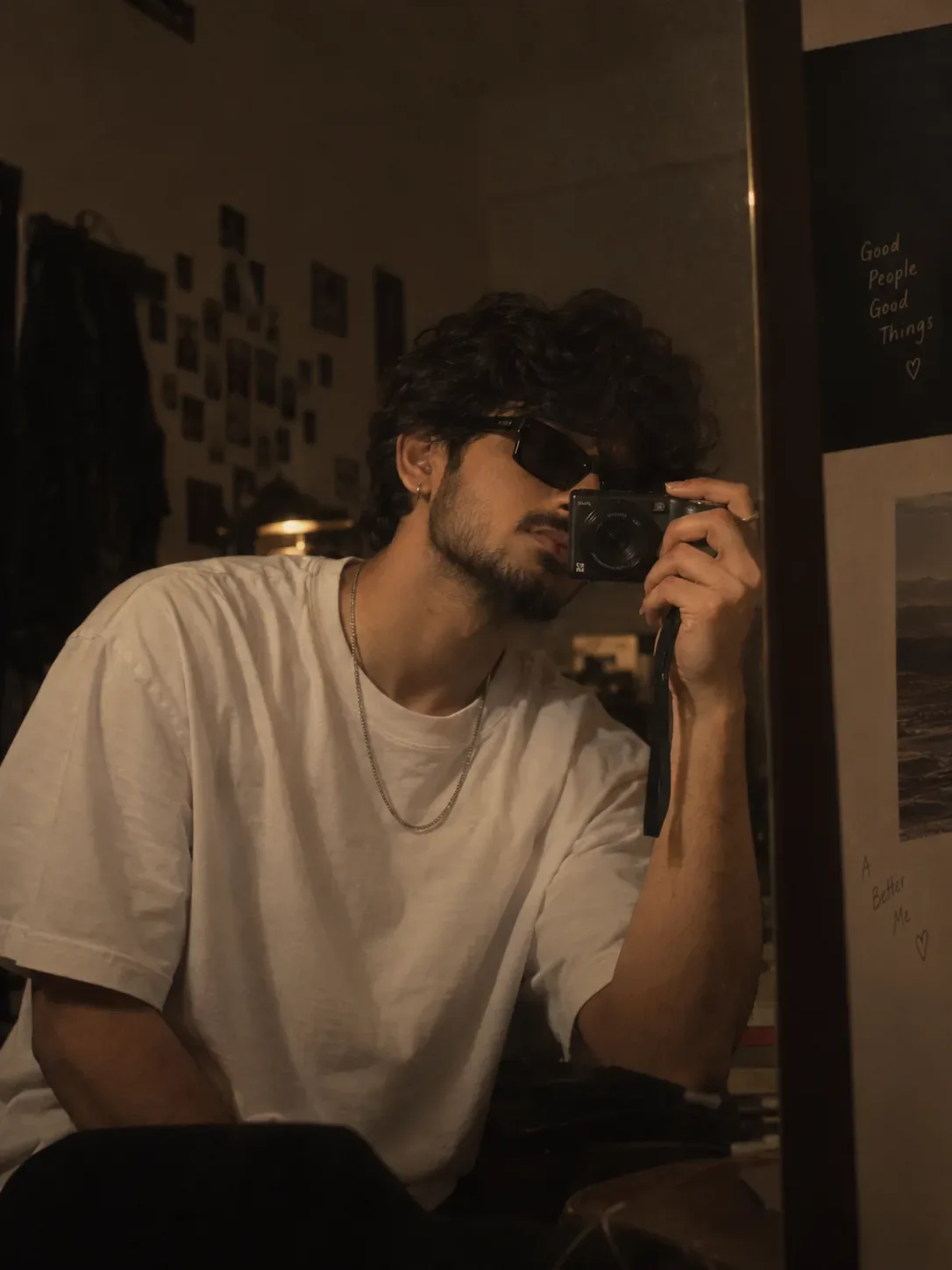 Ultra Realistic Cinematic Mirror Selfie Portrait AI Photo Prompt preview example result