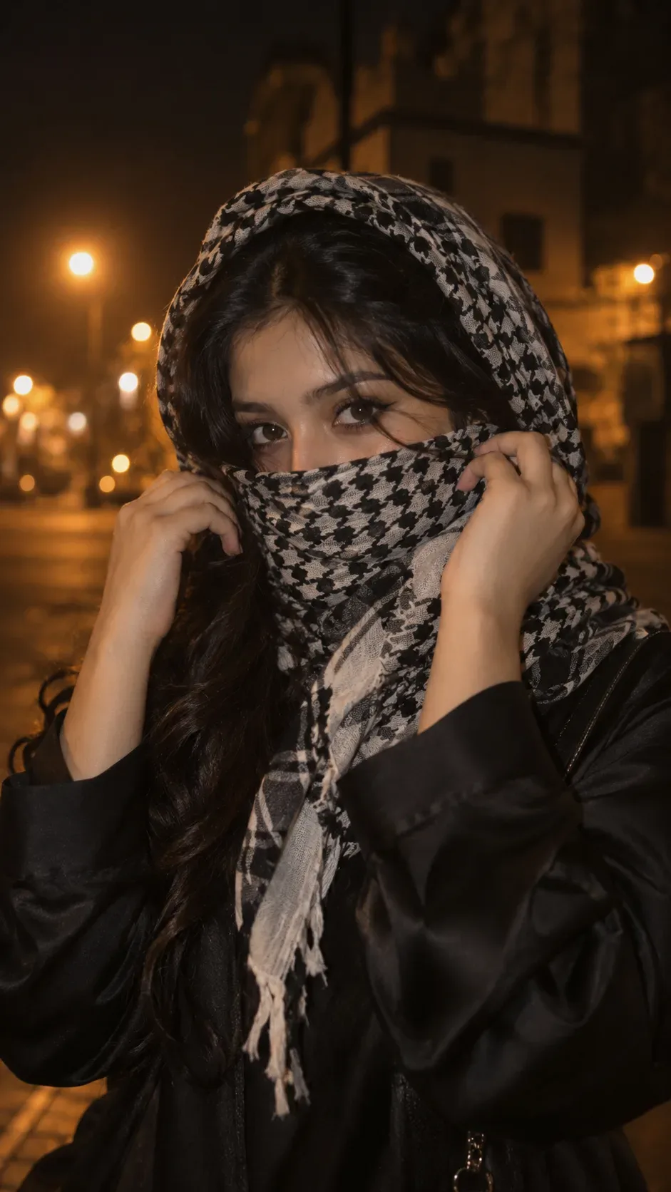 Ultra Realistic Cinematic Night Portrait Of A Young Indian Girl AI Photo Prompt preview example result
