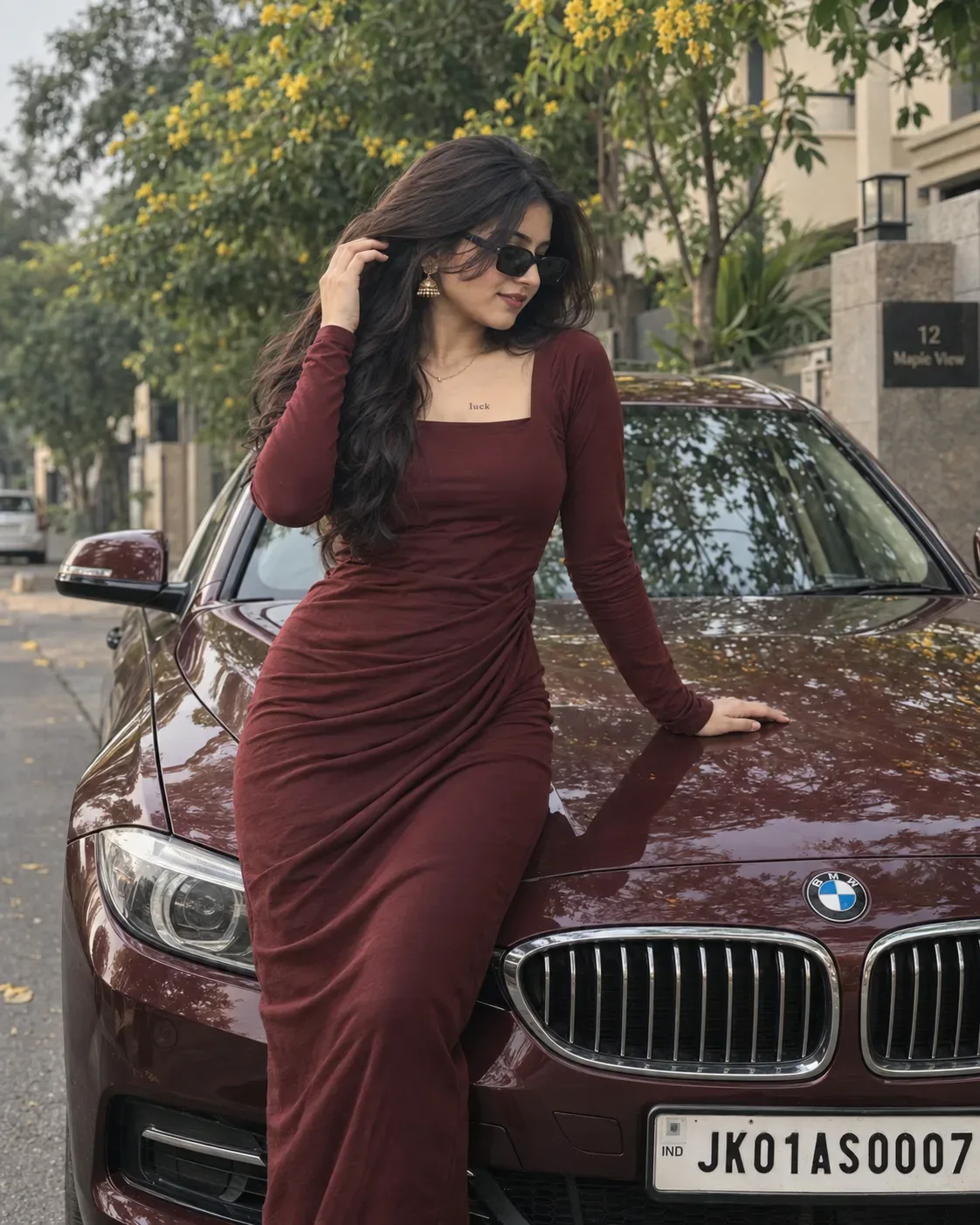 Ultra Realistic Cinematic Outdoor Portrait Of A Young Indian Women AI Photo Prompt preview example result