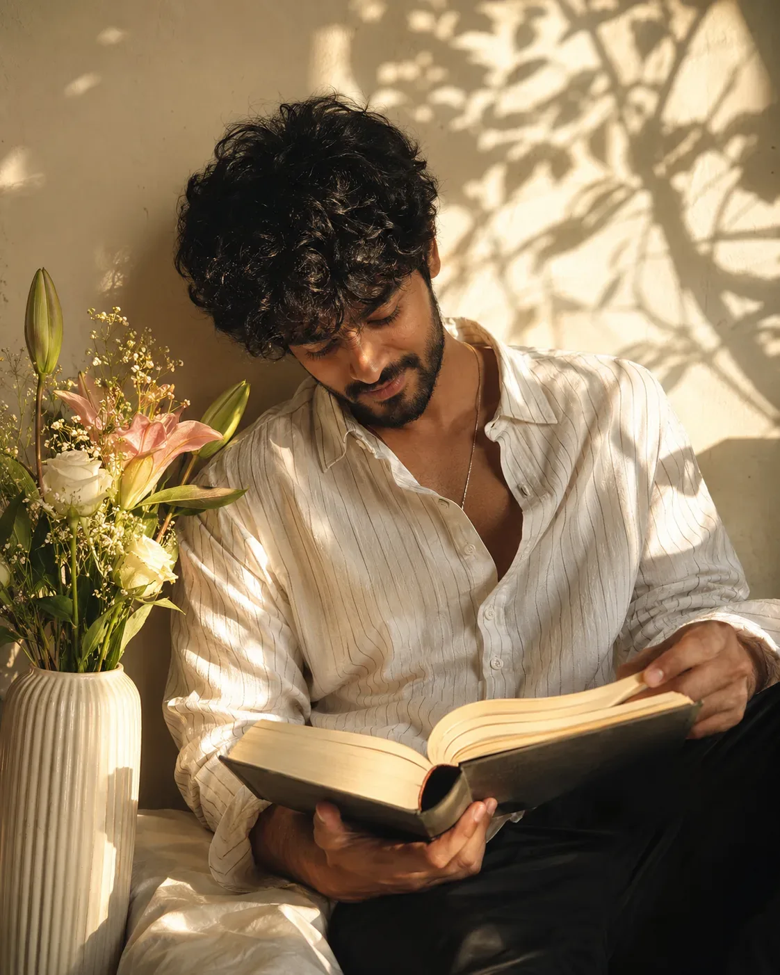 Ultra Realistic Cinematic Portrait For Book Lover Boys AI Photo Prompt preview example result