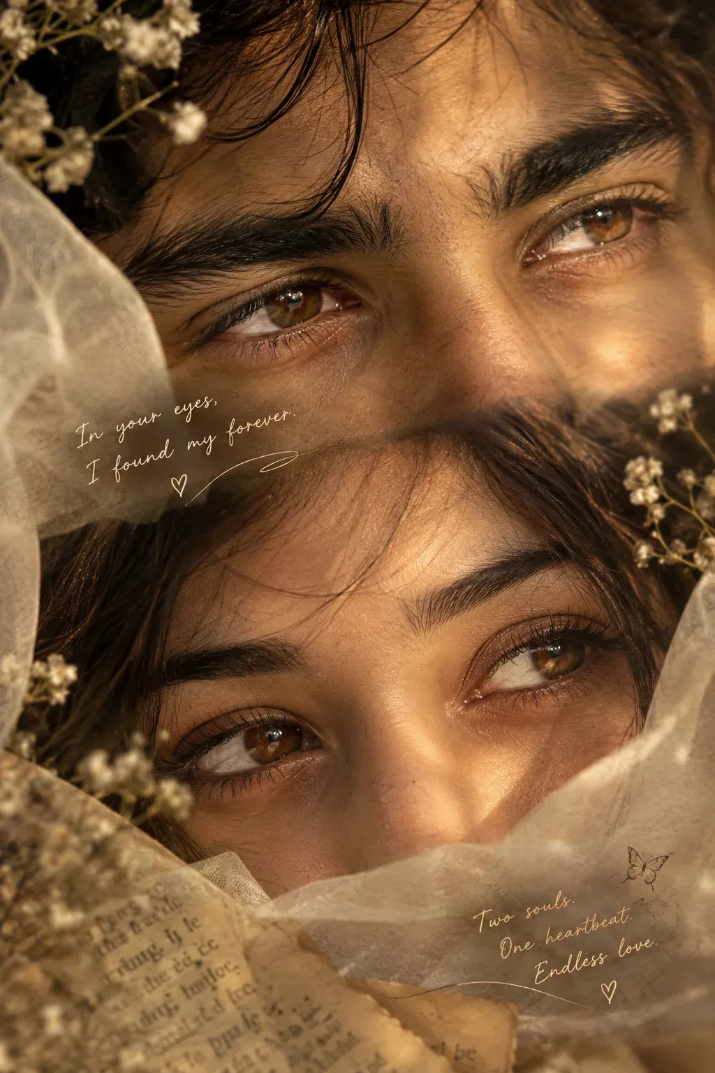 Ultra Realistic Cinematic Portrait Of A Couple's Eyes AI Photo Prompt preview example result