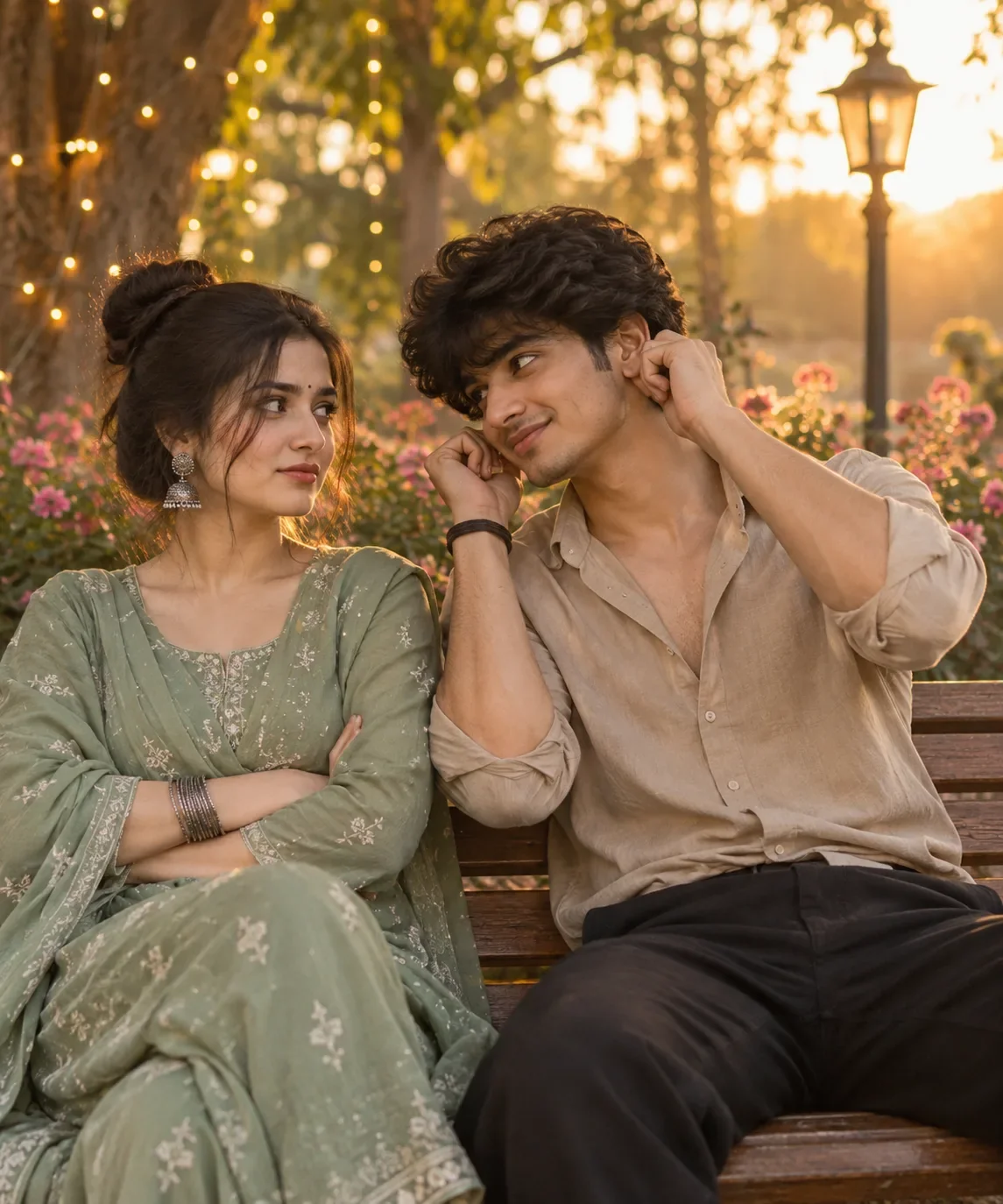Ultra realistic cinematic portrait of a romantic couple preview example result