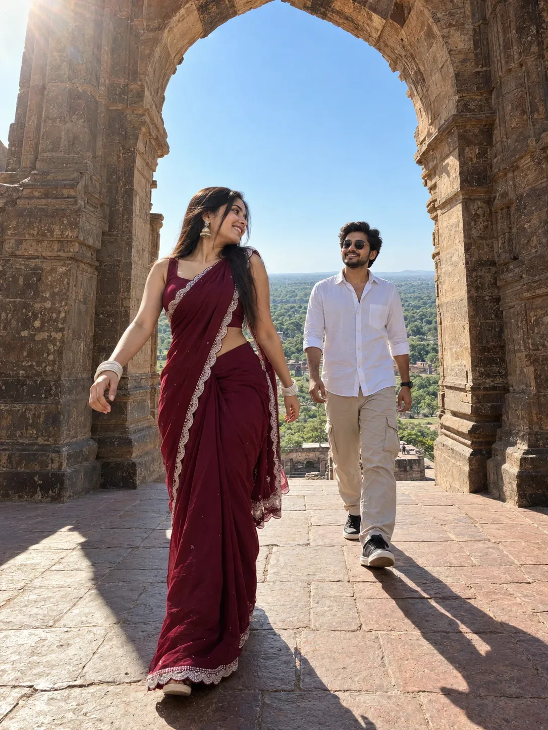 Ultra Realistic Cinematic Portrait Of A Young Indian Couple AI Photo Prompt preview example result