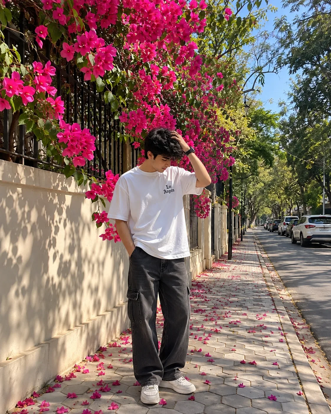 Ultra realistic cinematic street photograph of a young boy preview example result