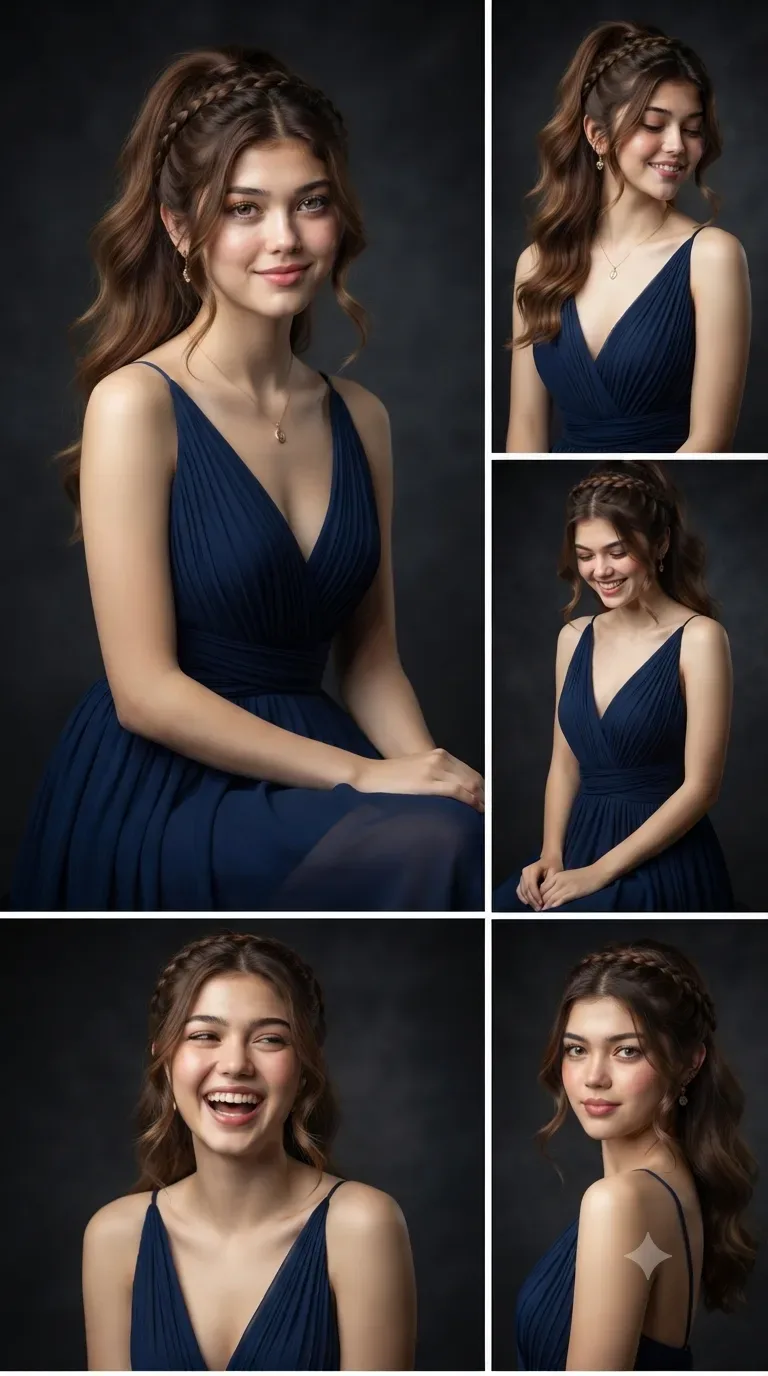 Ultra Realistic IMAX Level Netflix Style Cinematic Elegant Collage Portrait AI Photo Prompt preview example result