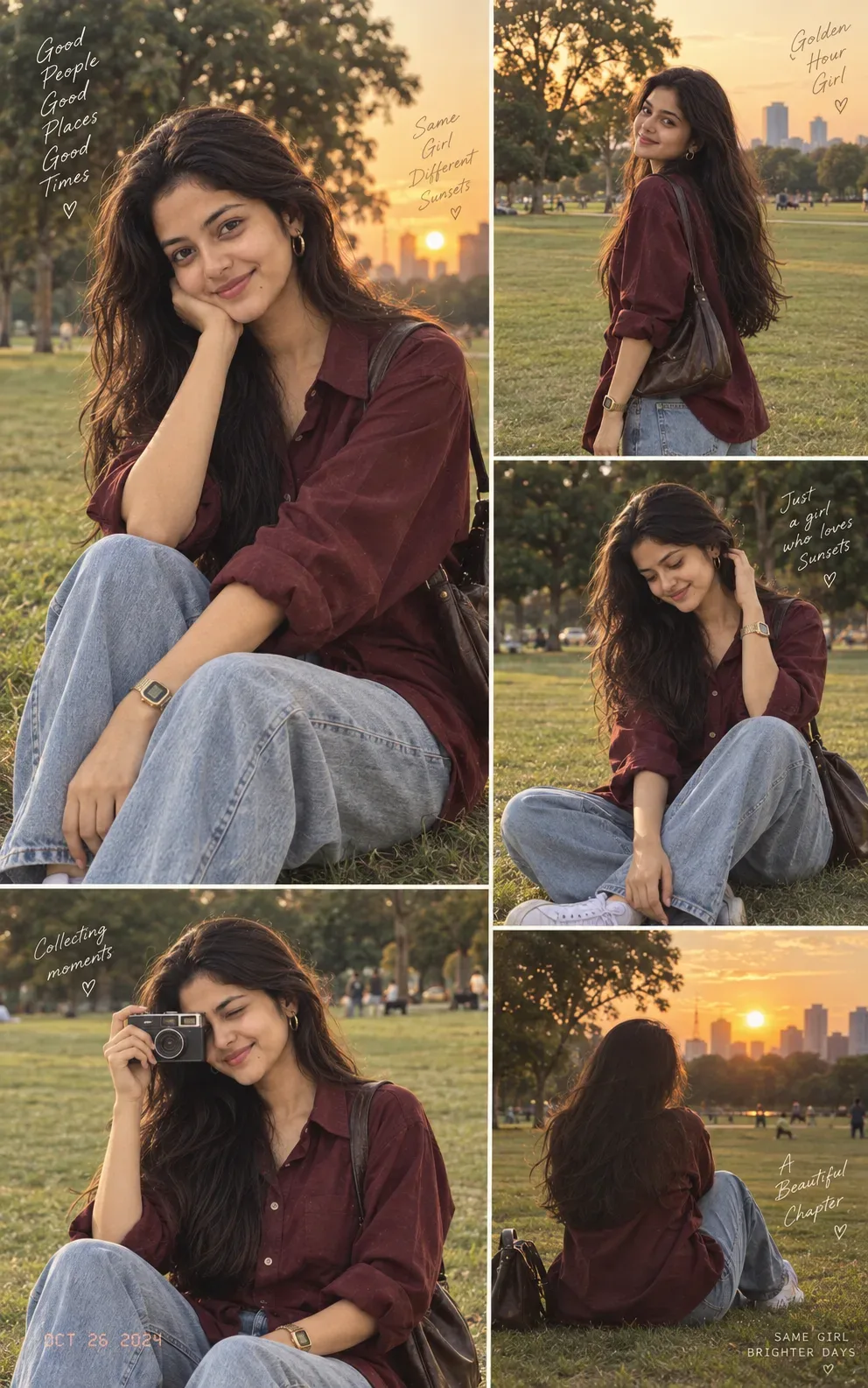 Ultra Realistic Lifestyle Fashion Collage Of A Beautiful Young Woman AI Photo Prompt preview example result