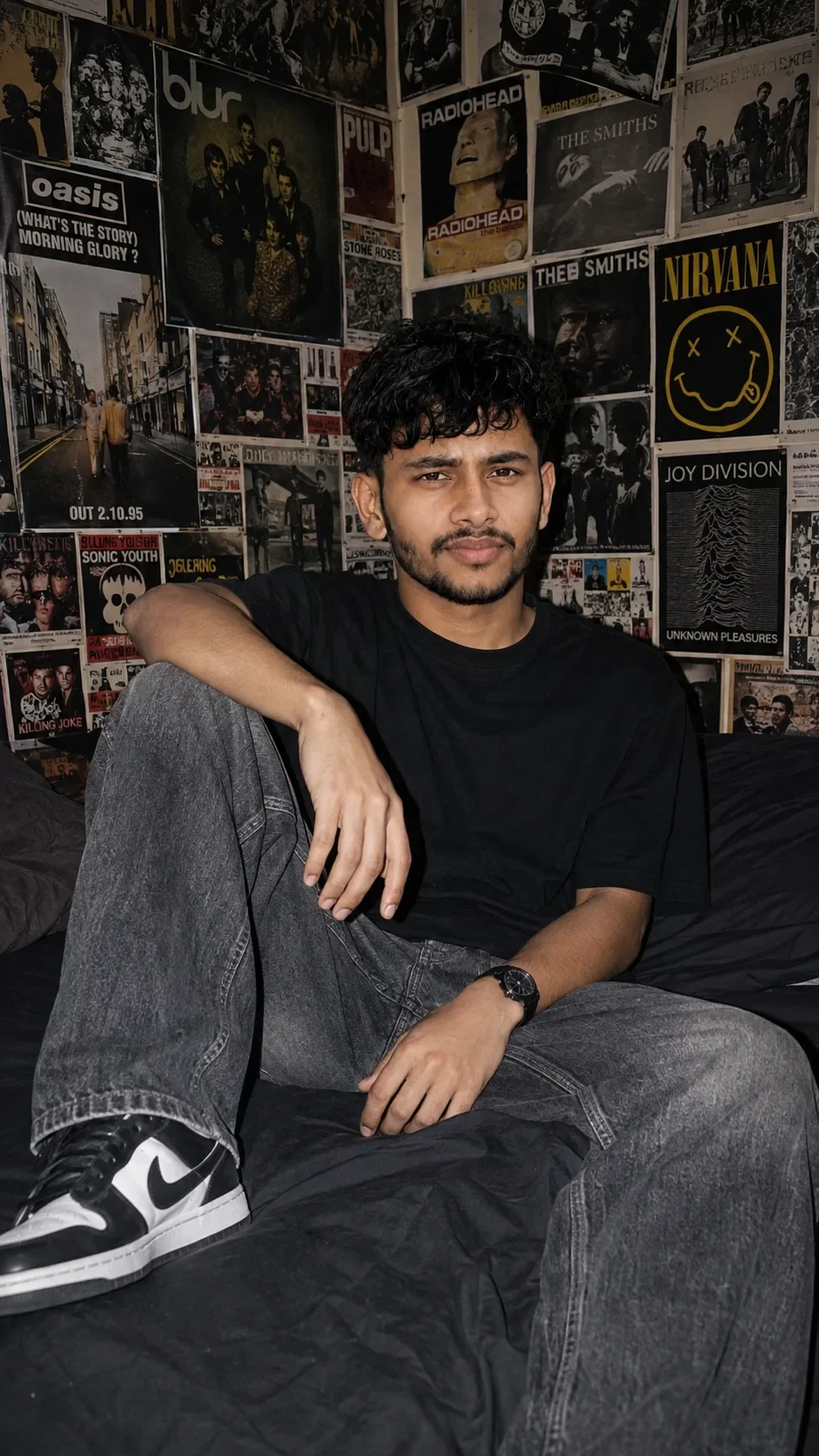 Ultra-realistic Moody Bedroom Portrait AI Photo Prompt preview example result