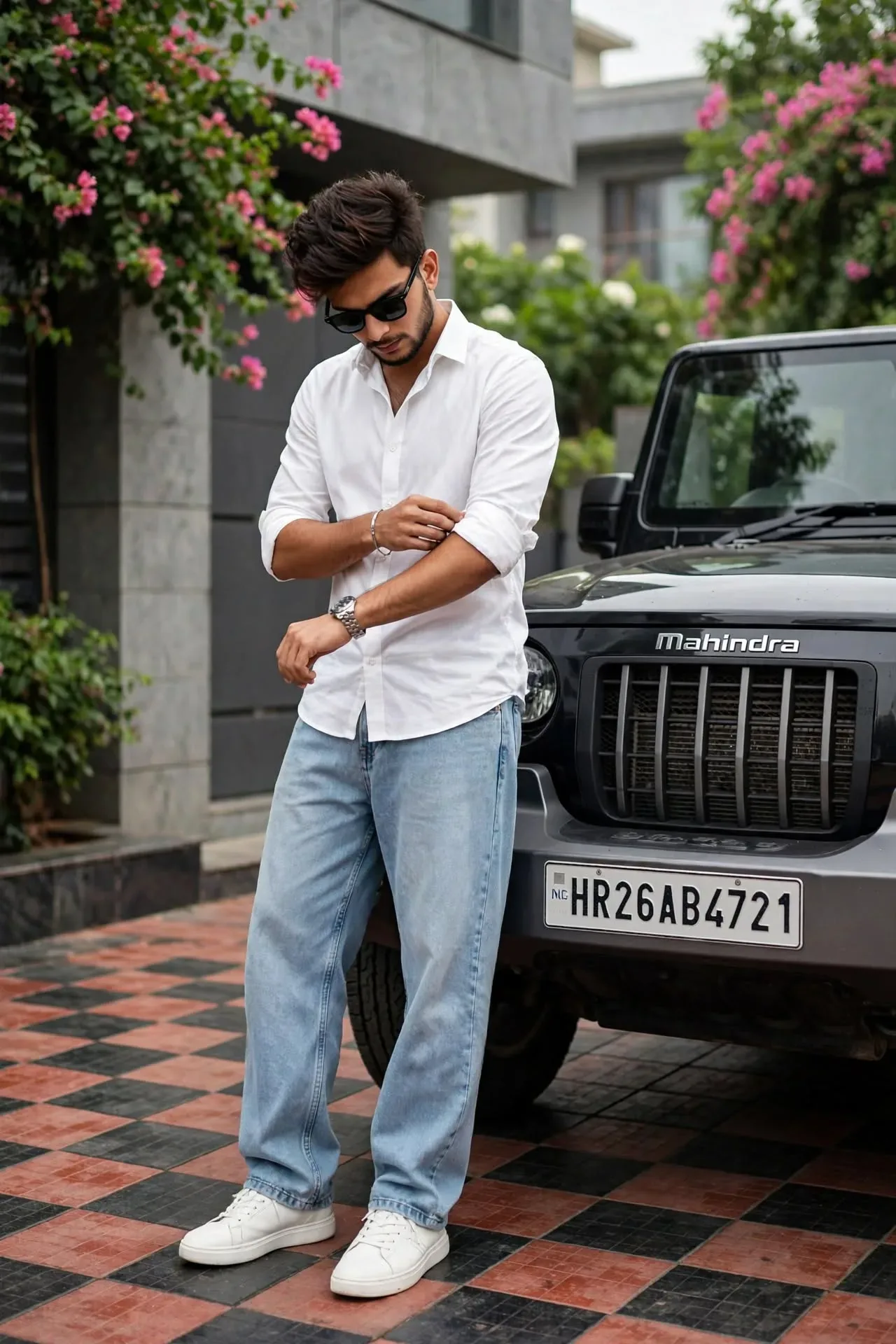 Ultra-realistic Thar Lifestyle Portrait White Shirt Aesthetic Identity Lock AI Photo Prompt preview example result
