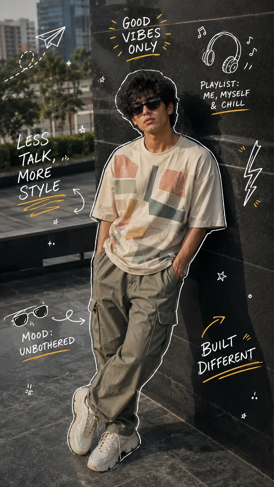 Unbothered Good Vibes Only AI Photo Prompt preview example result