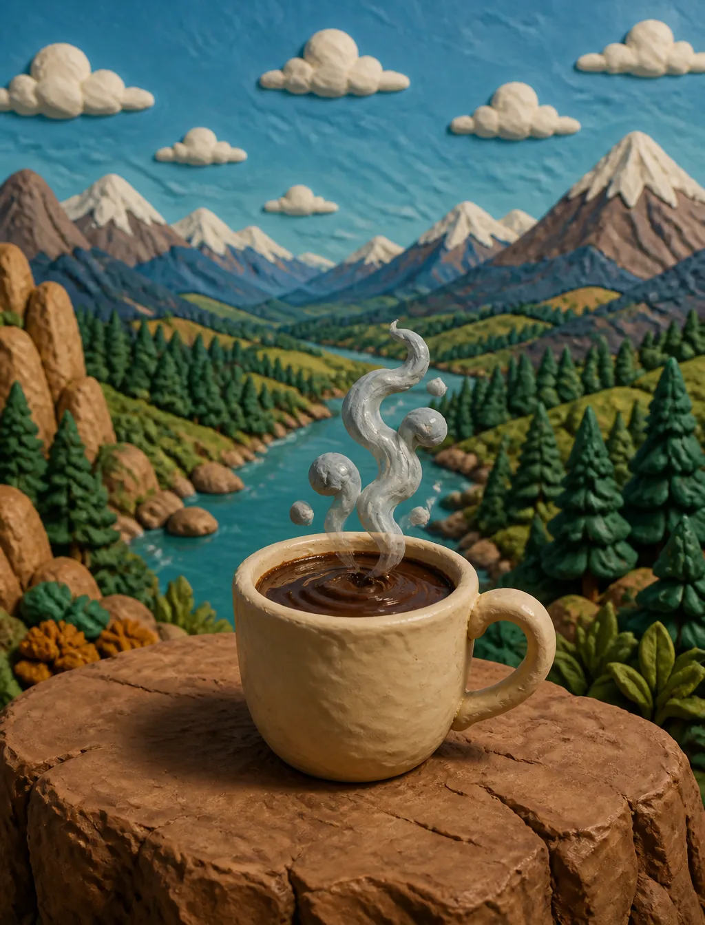 Unmute[Doughmotion Prompt Expander] The Claymation Coffee AI Photo Prompt generated preview