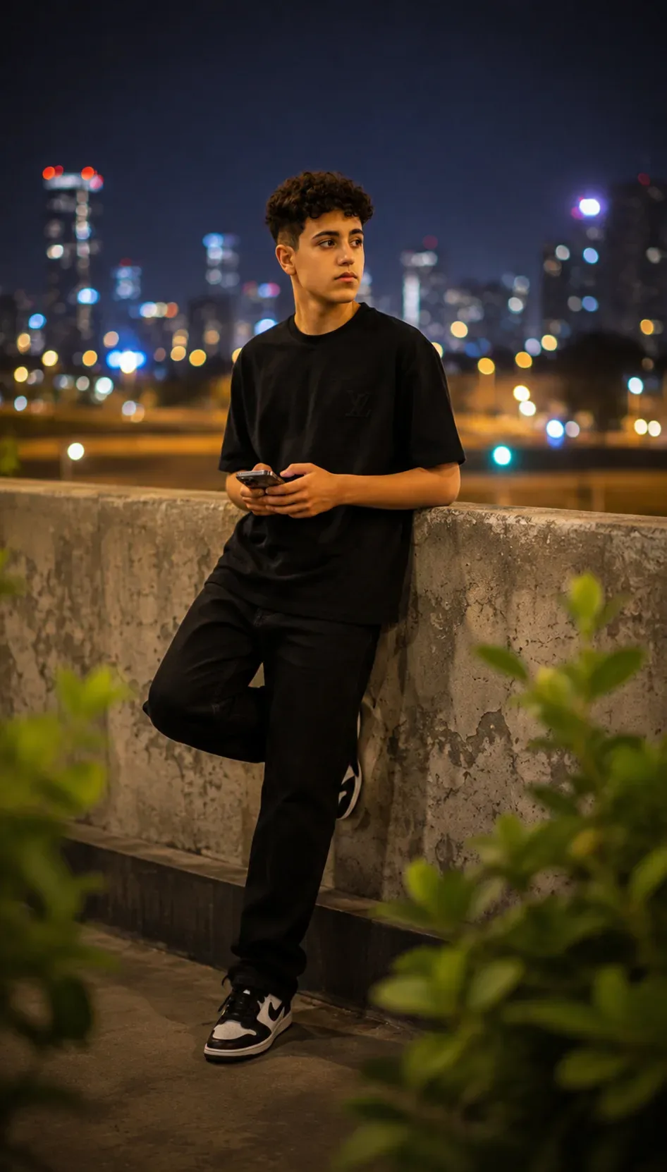Urban Night Bokeh Portrait AI Photo Prompt preview example result