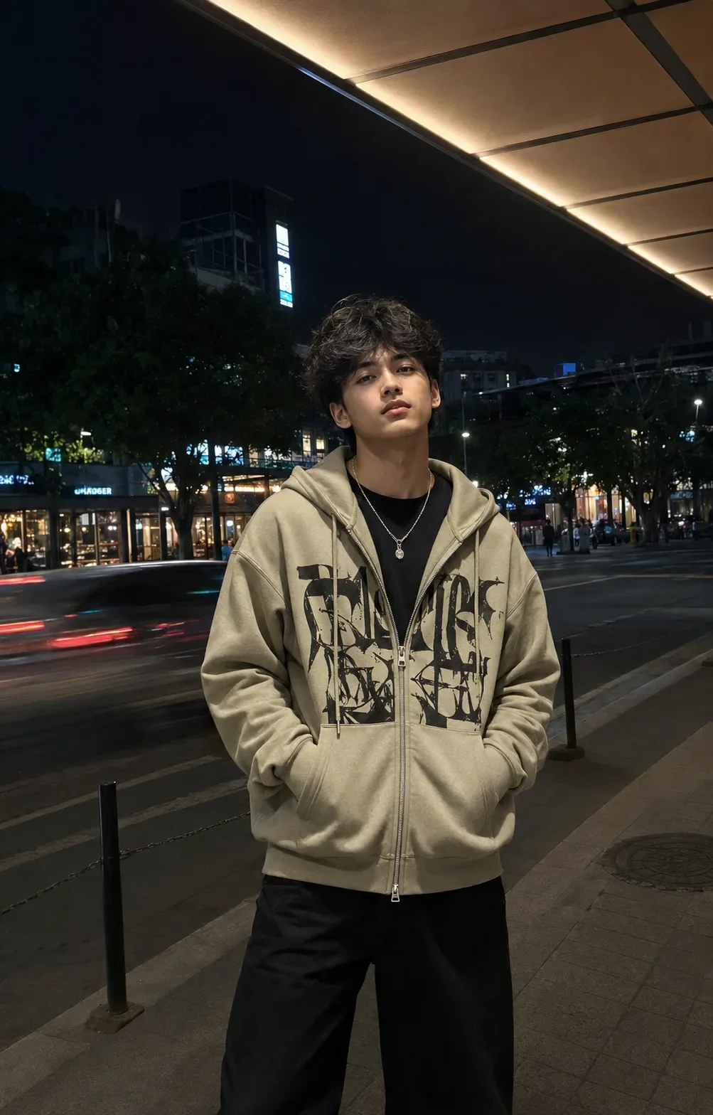 Urban Stillness A Night Portrait AI Photo Prompt preview example result