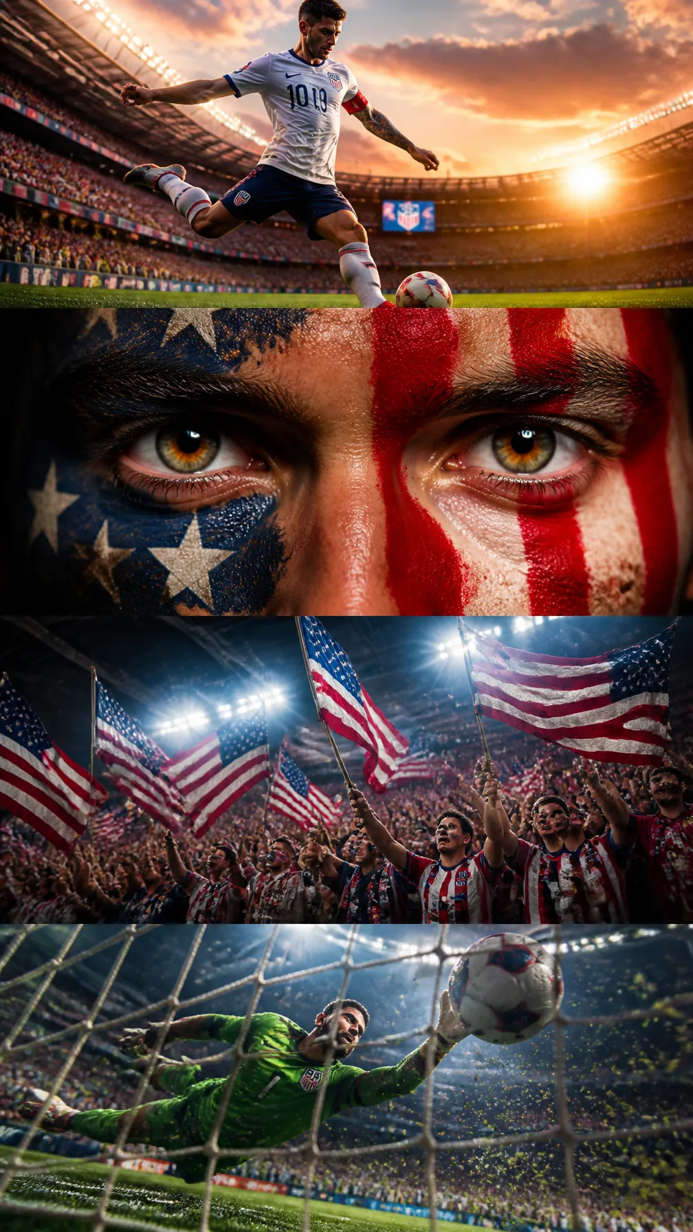 Usa Hyper-Realism Style Vertical 9:16 Collage AI Photo Prompt generated preview
