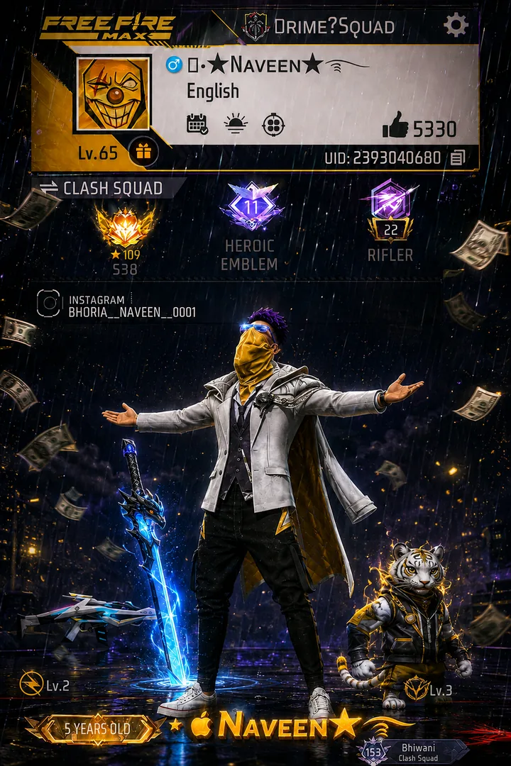 Free Fire MAX Trending Player Banner - copy paste viral AI prompt preview