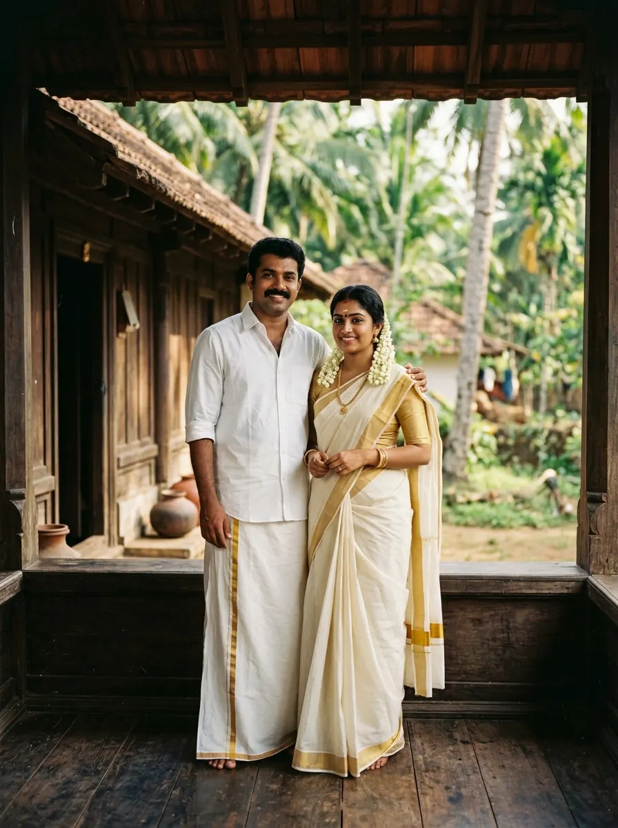 Kerala 80s Retro Couple Photoshoot AI Prompt Copy Paste - copy paste viral AI prompt