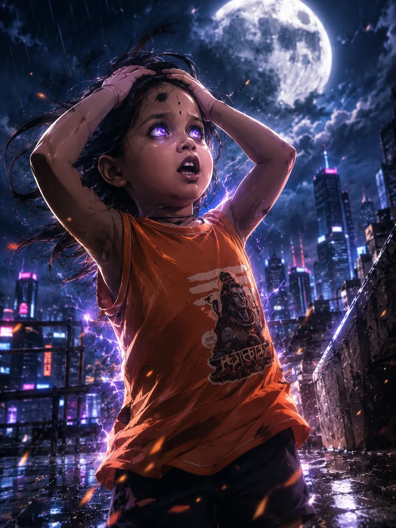 Legendary Anime Protagonist Rooftop Rain Portrait - copy paste viral AI prompt preview