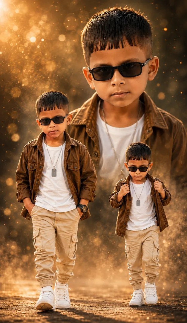 Little Boss Swag Multi Exposure Attitude Portrait - copy paste viral AI prompt preview