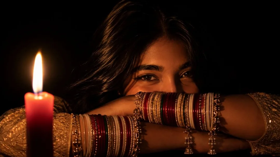 A girl with candle light night - copy paste viral AI prompt
