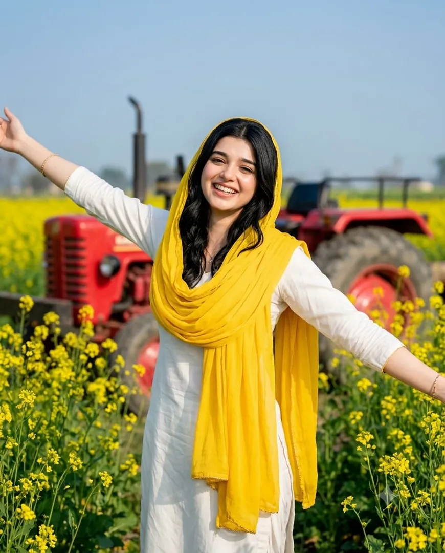 A girl with Indian village suit - copy paste viral AI prompt