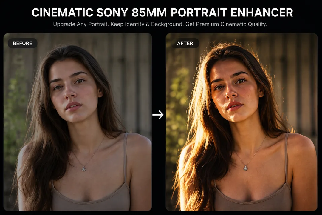 Cinematic Sony 85mm Portrait Upgrade - copy paste viral AI prompt