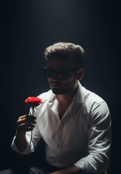 Dark Cinematic Rose Portrait - copy paste viral AI prompt