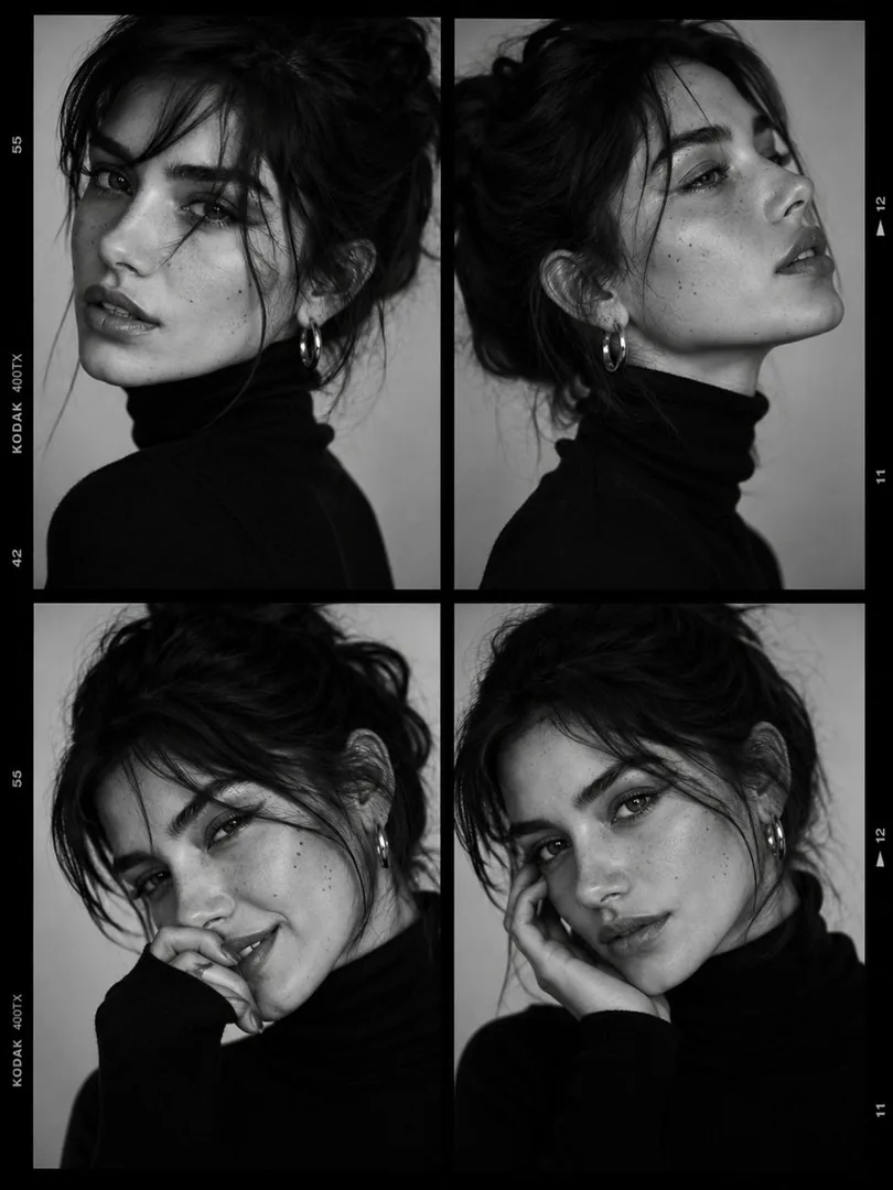 Viral Instagram Frame by Frame: Timeless Elegance, "4 moods, 1 muse." - copy paste viral AI prompt