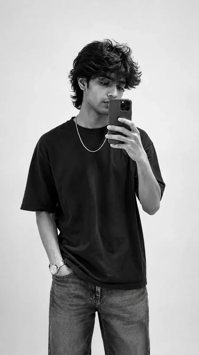 Aesthetic White Background And Black & White Image preview