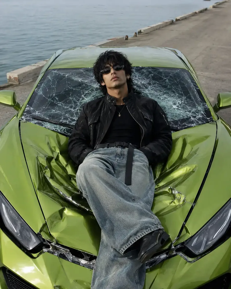 Crushed Supercar Cinematic Portrait preview