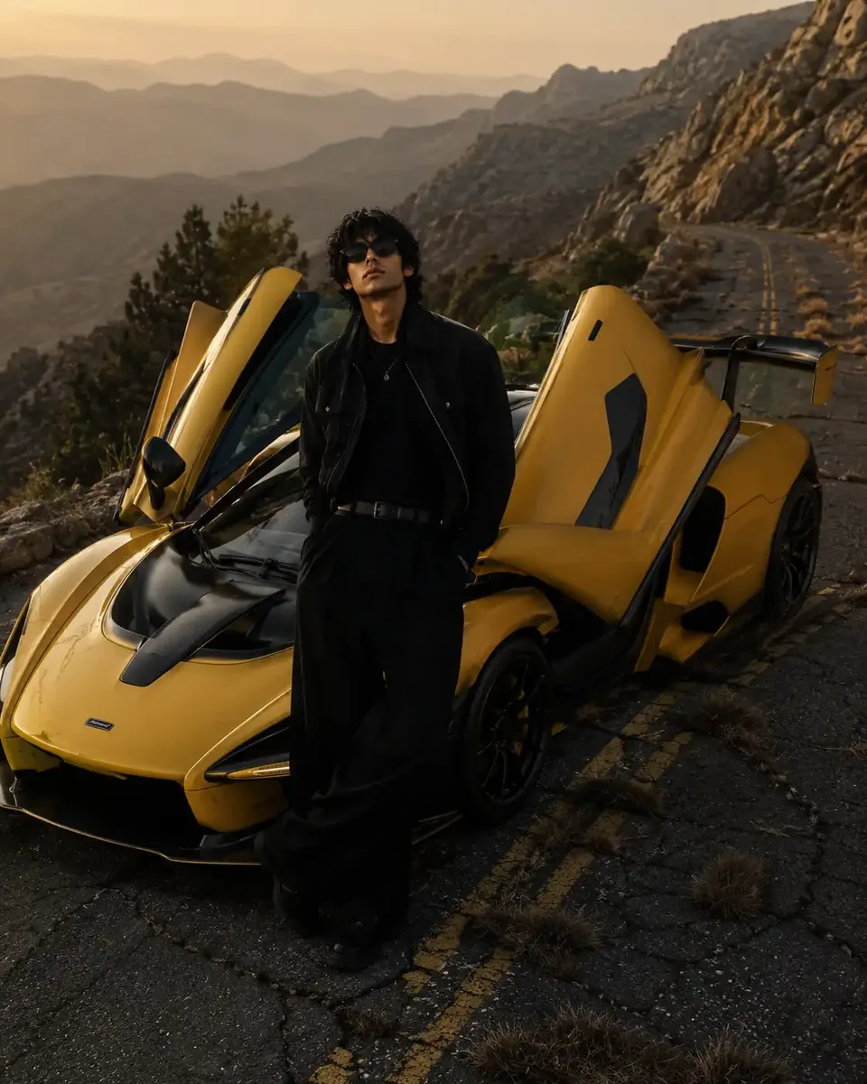 Photo With Super Car At Mountains preview