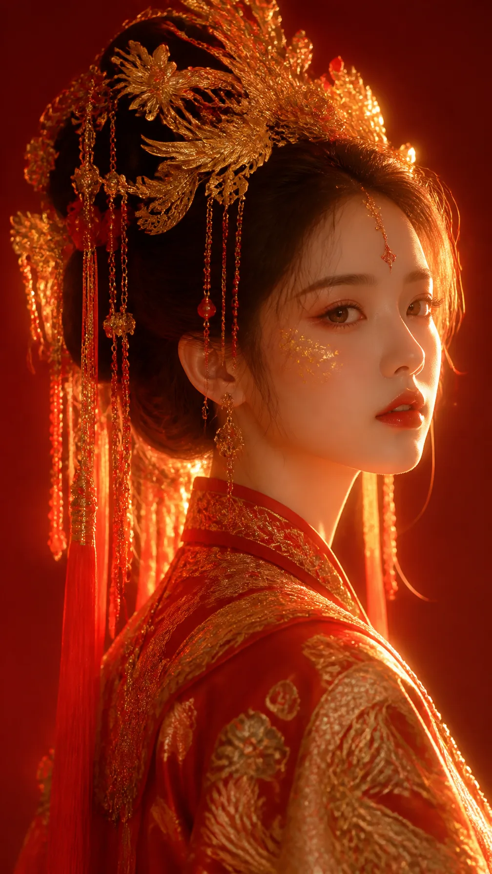 Vertical Close-Up Illustration Of Ancient Chinese Bride AI Photo Prompt generated preview