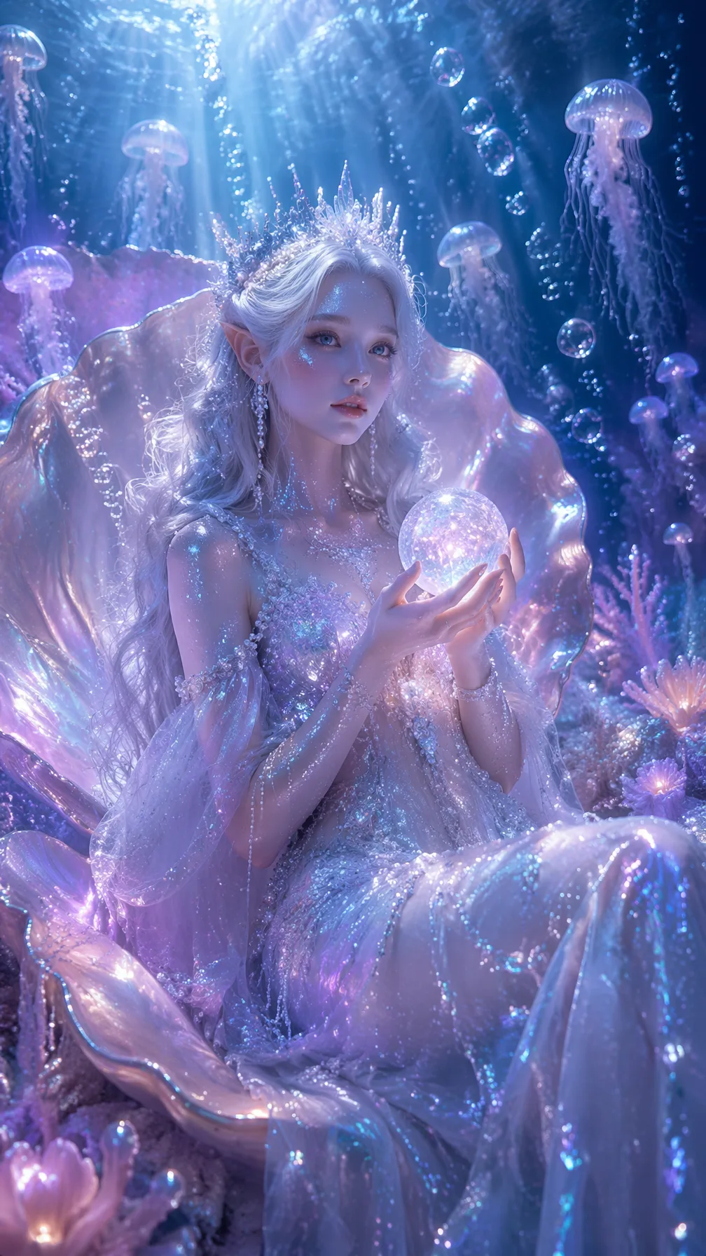 Vertical Fantasy Underwater Cg Portrait AI Photo Prompt generated preview