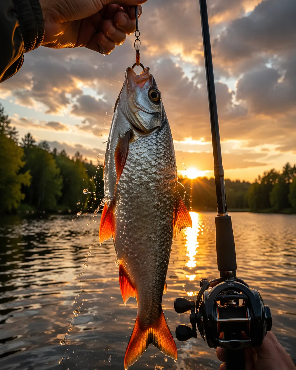 Vertical Fishing Close-Up Photography AI Photo Prompt generated preview