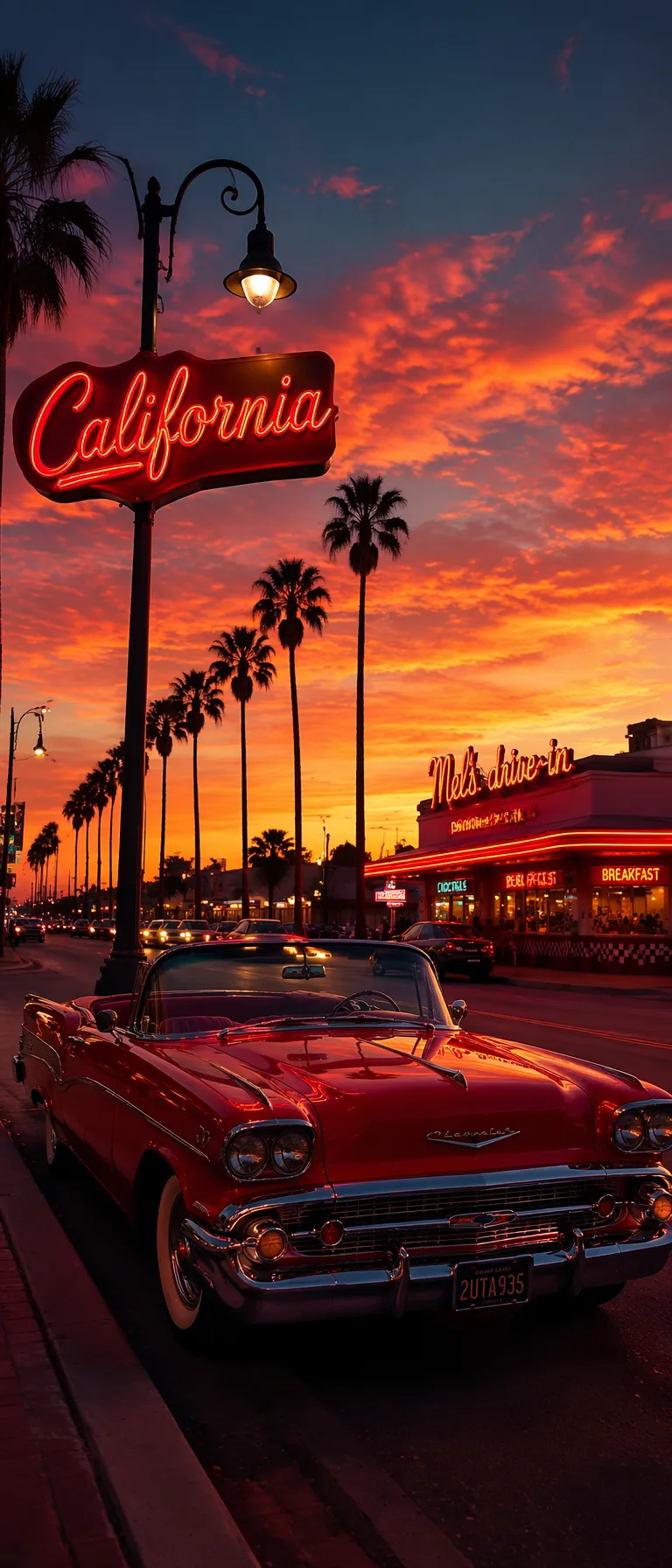 Vertical Retro American Roadside Photography AI Photo Prompt generated preview
