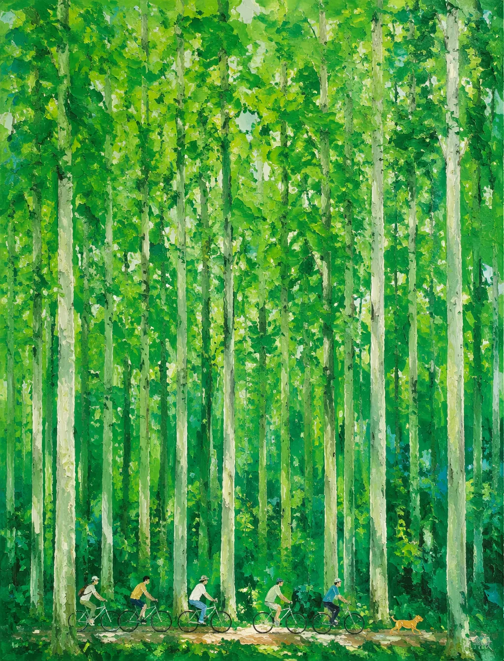 Vertical Textured Oil Painting AI Photo Prompt generated preview