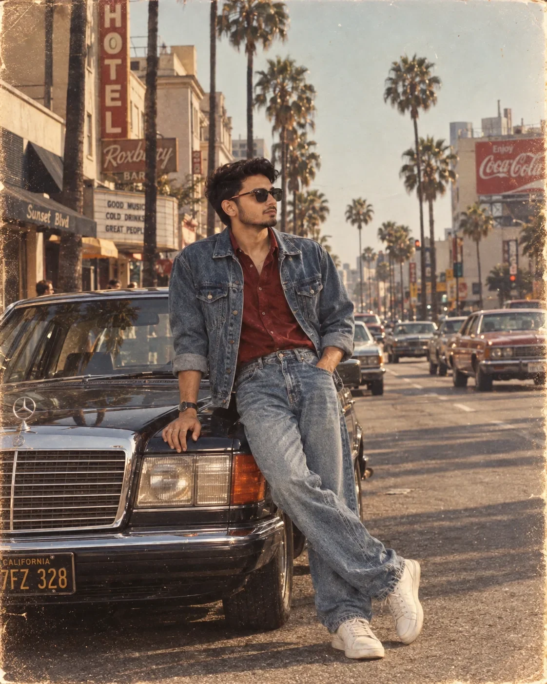 Vintage 1980s Indian Ambassador Car Aesthetic AI Photo Prompt preview example result