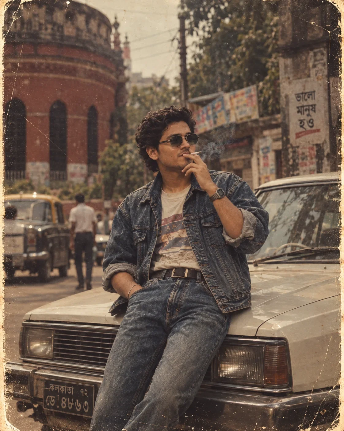 Vintage 1980s Retro Indian Street Fashion AI Photo Prompt preview example result