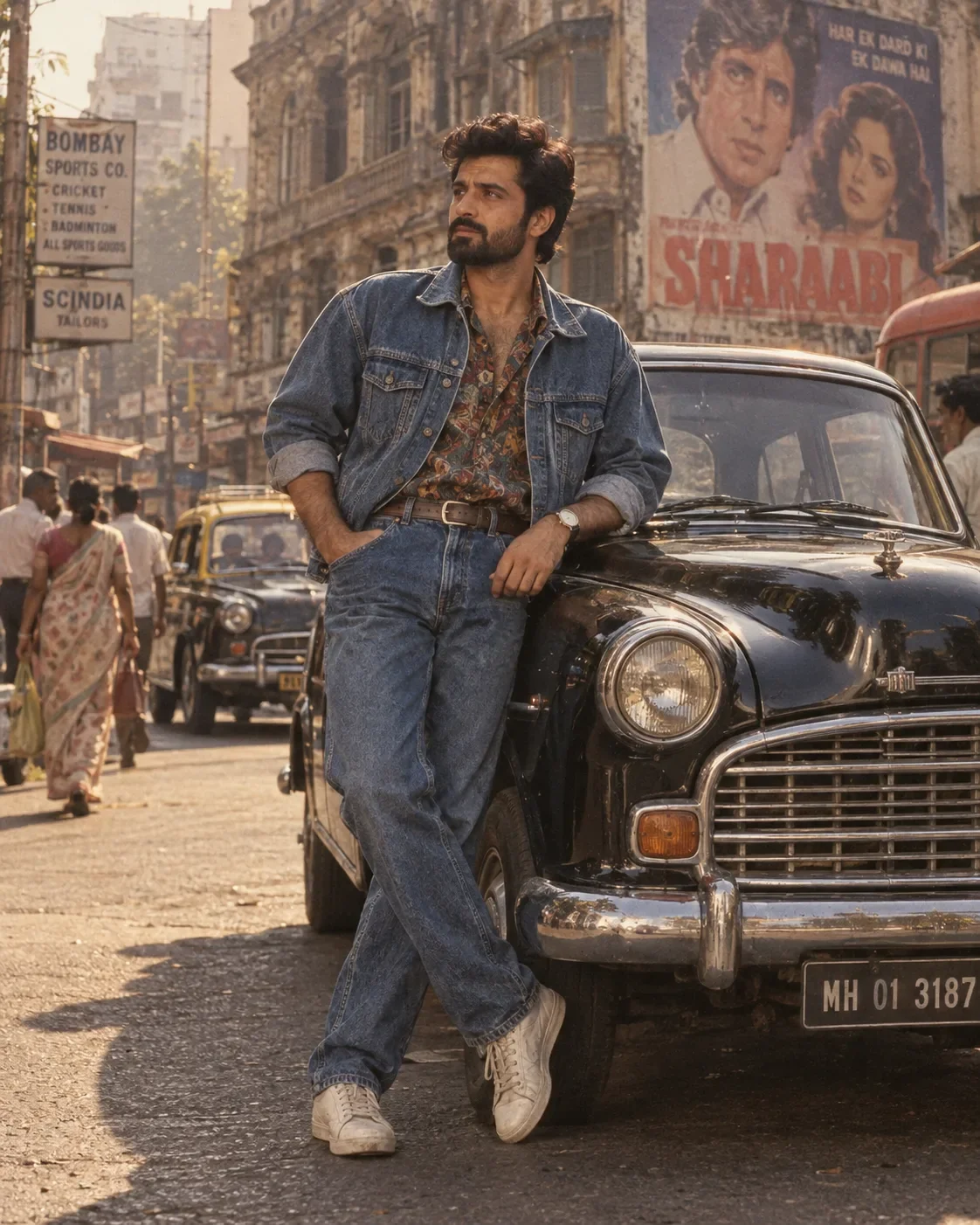 Vintage 80s Indian Cricket — Cinematic Portrait Prompt preview example result