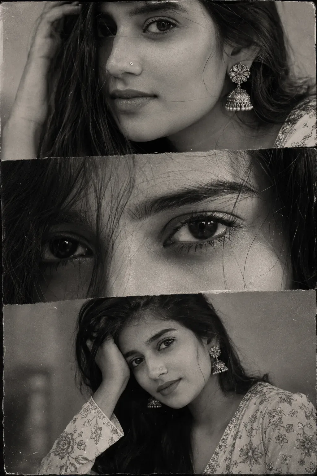 Vintage Black & White Editorial Collage Portrait AI Photo Prompt preview example result