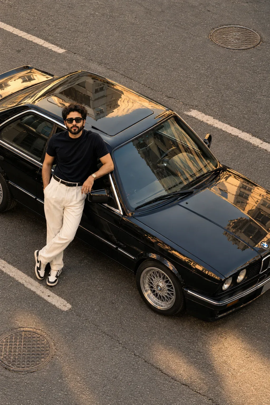 Vintage BMW Street Style AI Photo Prompt preview example result