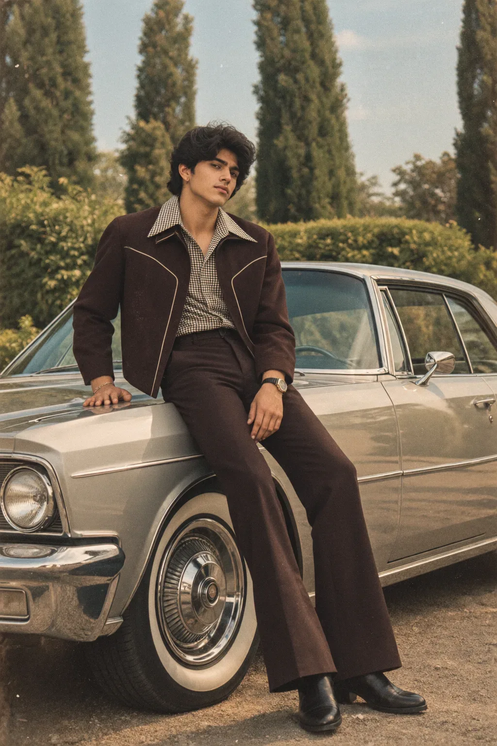 Vintage Drive: 70s Cinematic Editorial AI Photo Prompt preview example result